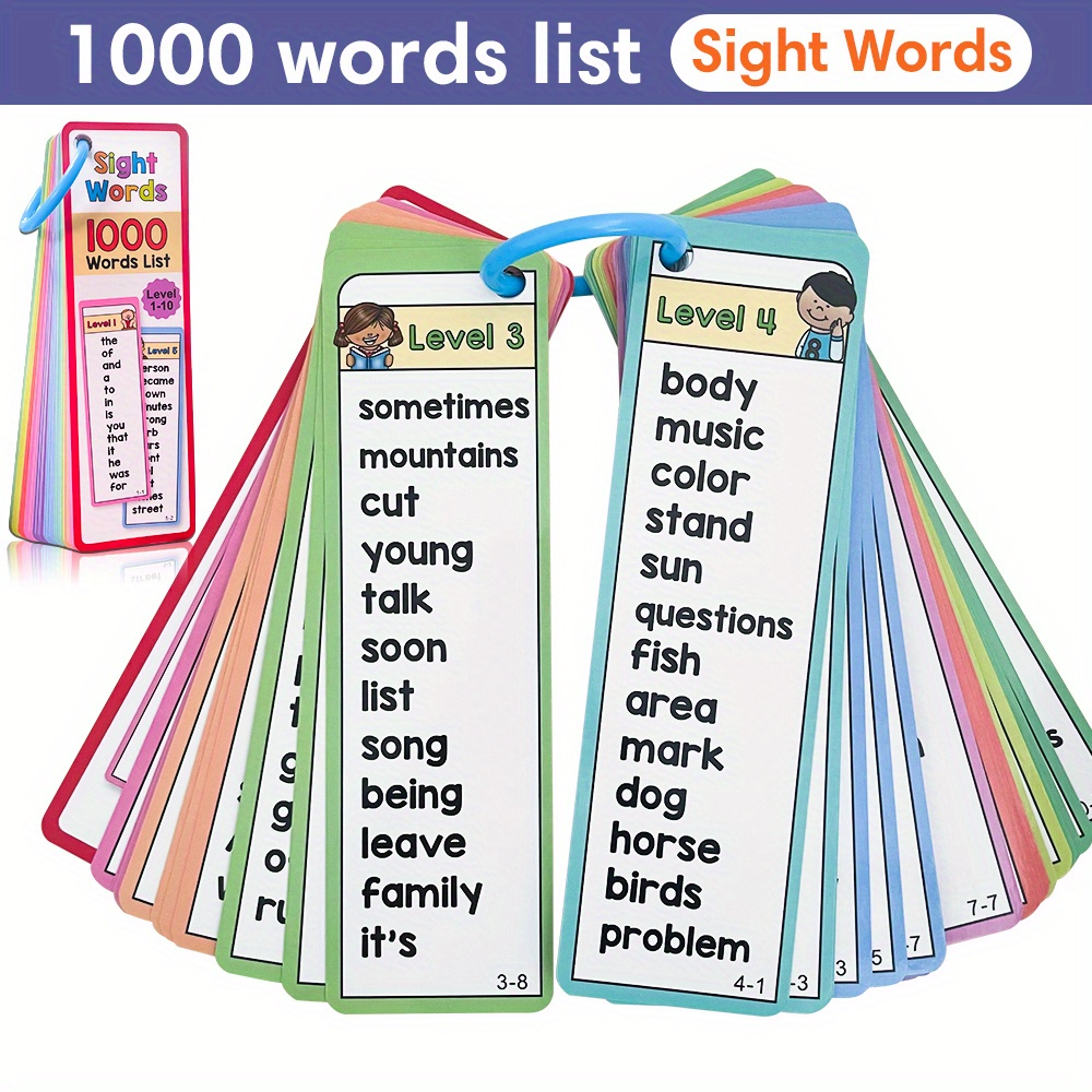 Board Game Education - 6-10세 어린이를 위한 1000개의 시력 단어