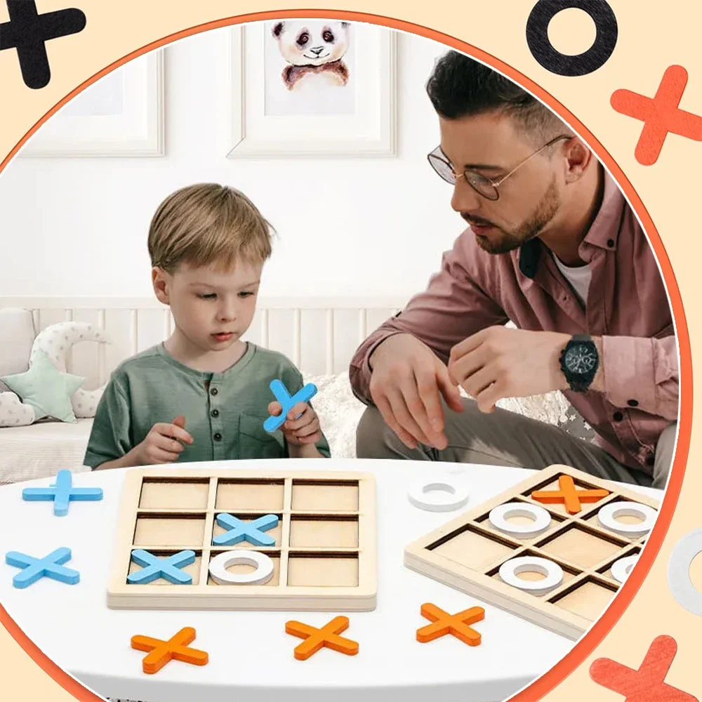 나무 XO Tic Tac Toe 게임 미니 체스 보드  - Board Game Education 리뷰 및 가격