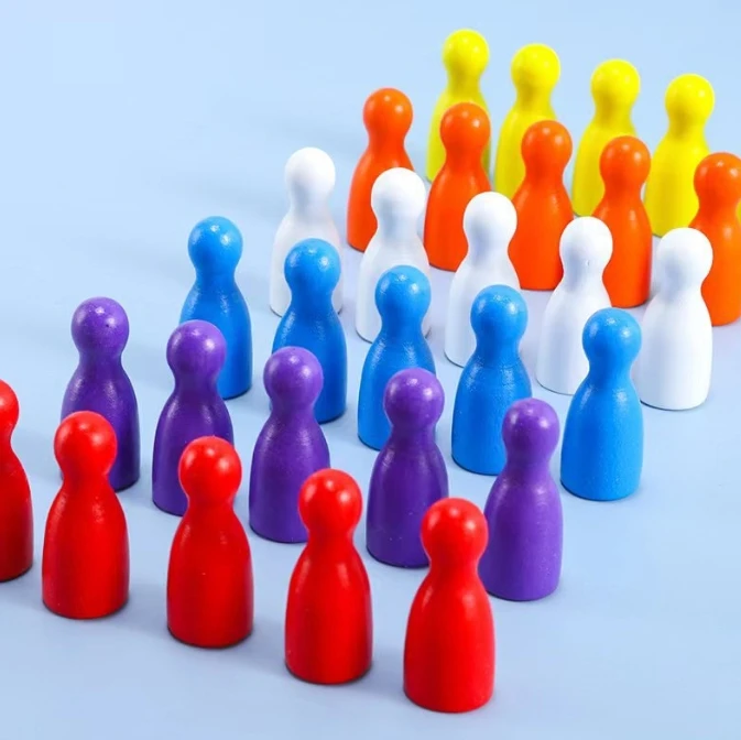 100 Pcs 다채로운 나무 체스 마커 24x12mm  - Board Game Quiz 리뷰 및 가격