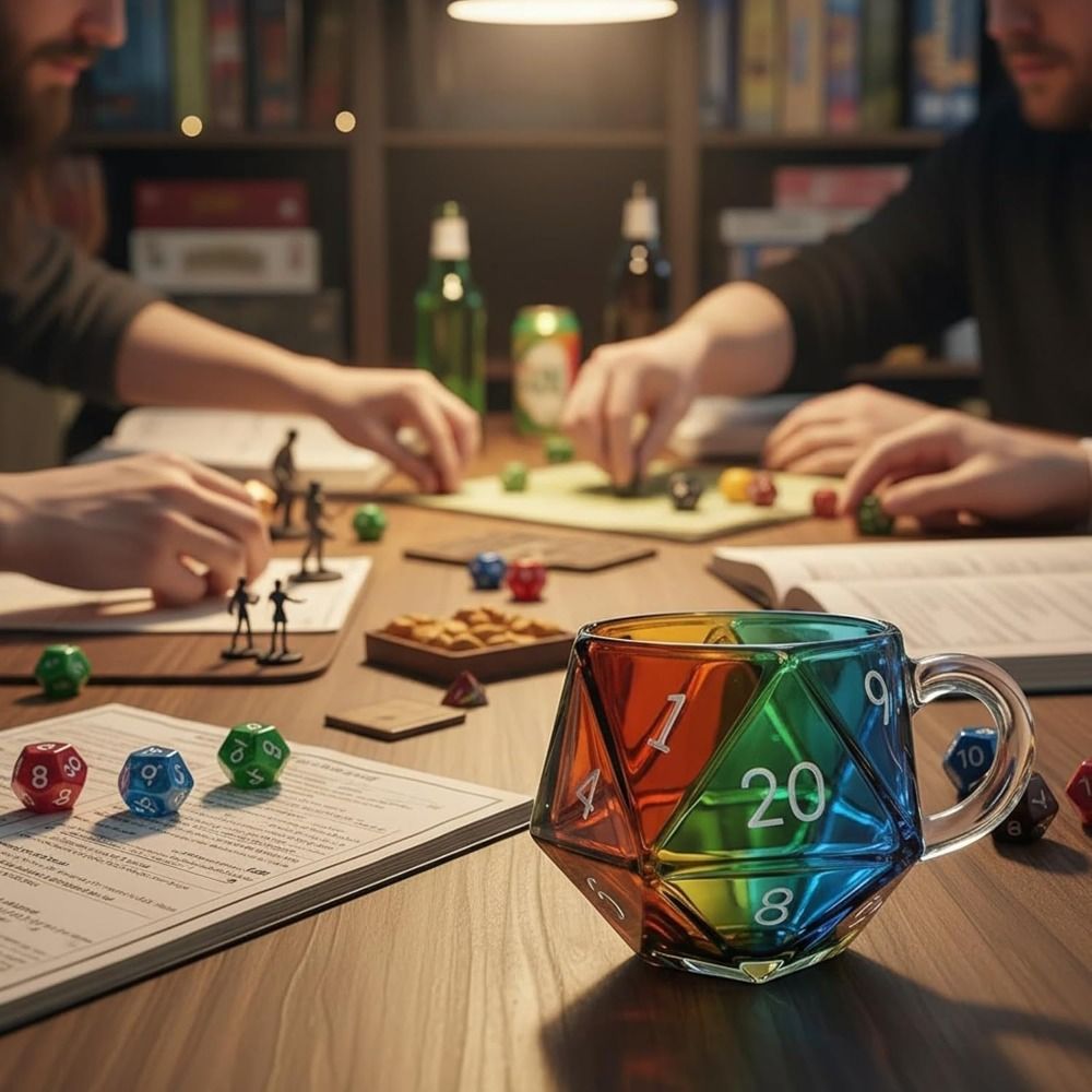 투명 유리 레인보우 D20 다이스 머그컵 (손잡이 포함 - Board Game Pandemic 리뷰 및 가격