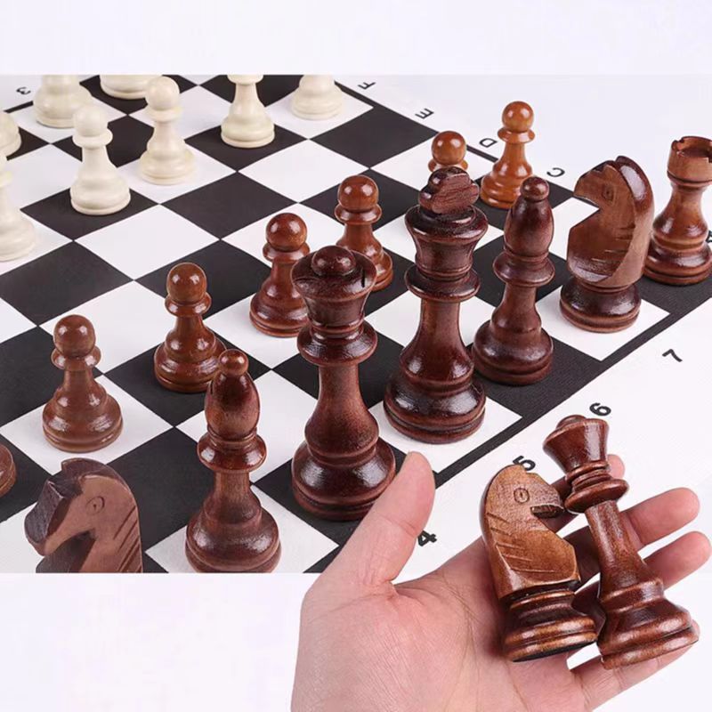 32 조각 나무 체스 킹 높이 110mm 게임 세트 체 - Board Game Queen 리뷰 및 가격
