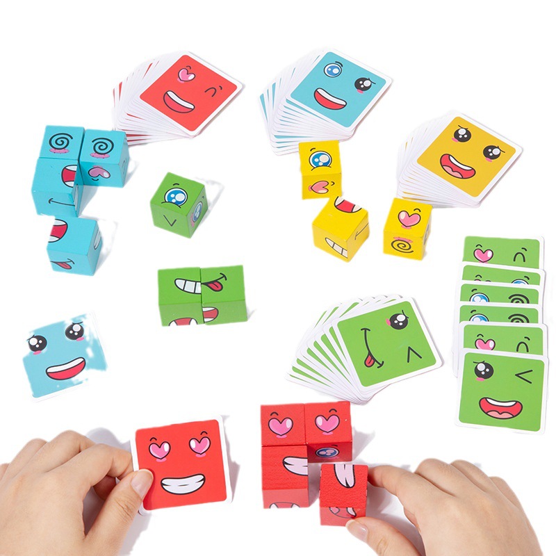 어린이용 표현 매칭 퍼즐 게임, 나무 블록 교육용 몬테 - Board Game Education 리뷰 및 가격