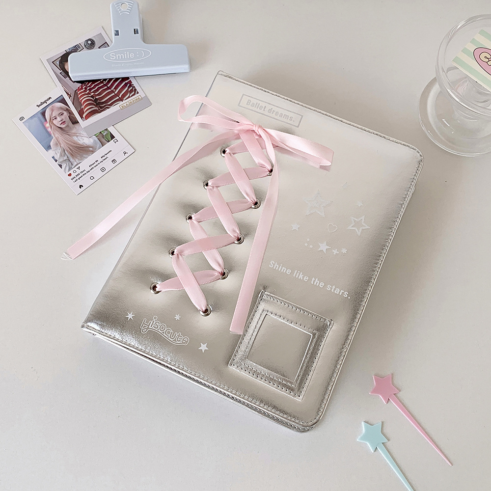 Hisocute 실버 광택 PU 포토 카드 바인더(리본 - Board Game Book 리뷰 및 가격