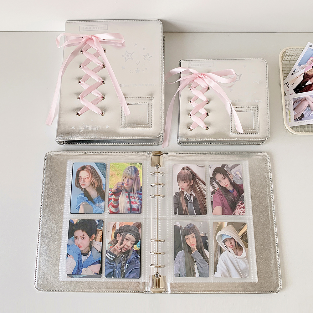 Hisocute 실버 광택 PU 포토 카드 바인더(리본 - Board Game Book 리뷰 및 가격