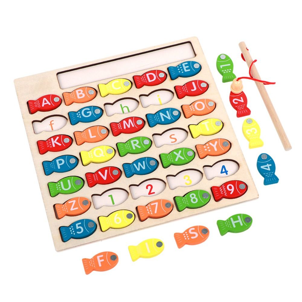나무 낚시 조기 교육 퍼즐 보드 문자 숫자 퍼즐 다채로 - Board Game Education 리뷰 및 가격